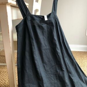 New w Tag: Madewell Linen-Cotton Princess-Seamed Midi Dress. Black. Size Medium